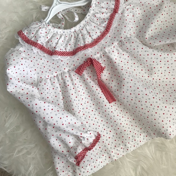 🌟3/$25 SALE🌟Vintage Polka Dot/Hearts Blouse -24M - Picture 3 of 7